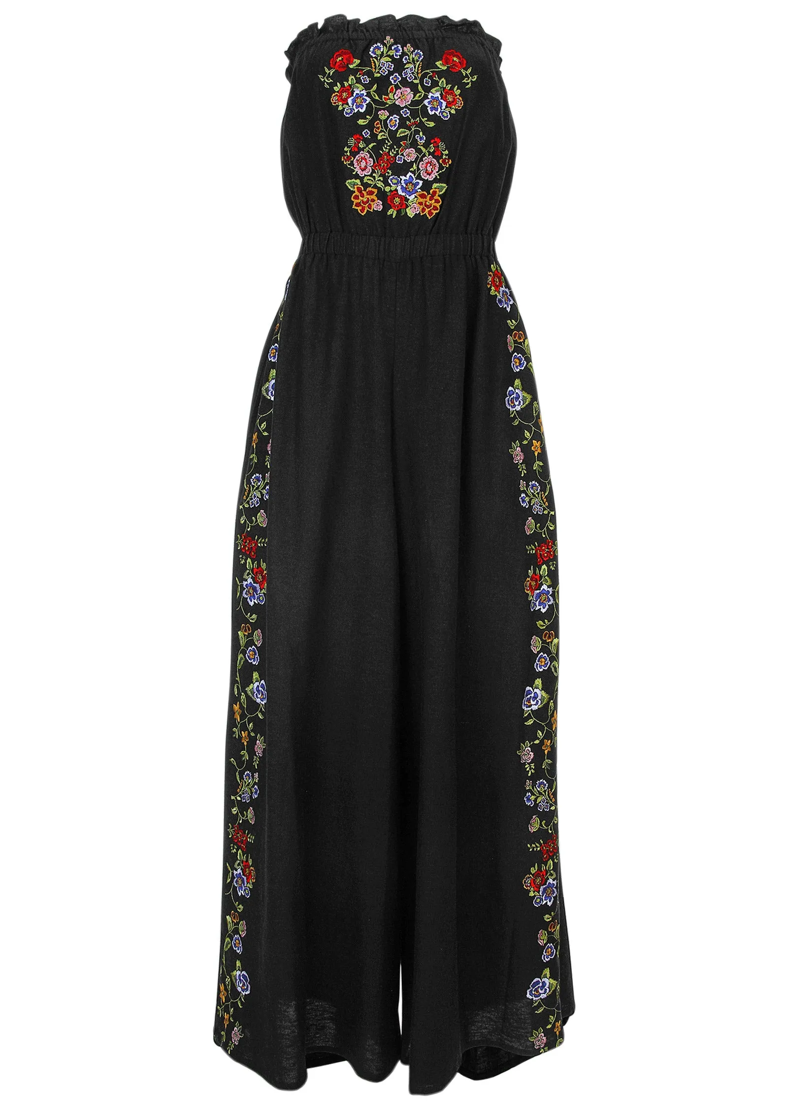 Strapless Linen Jumpsuit - Black