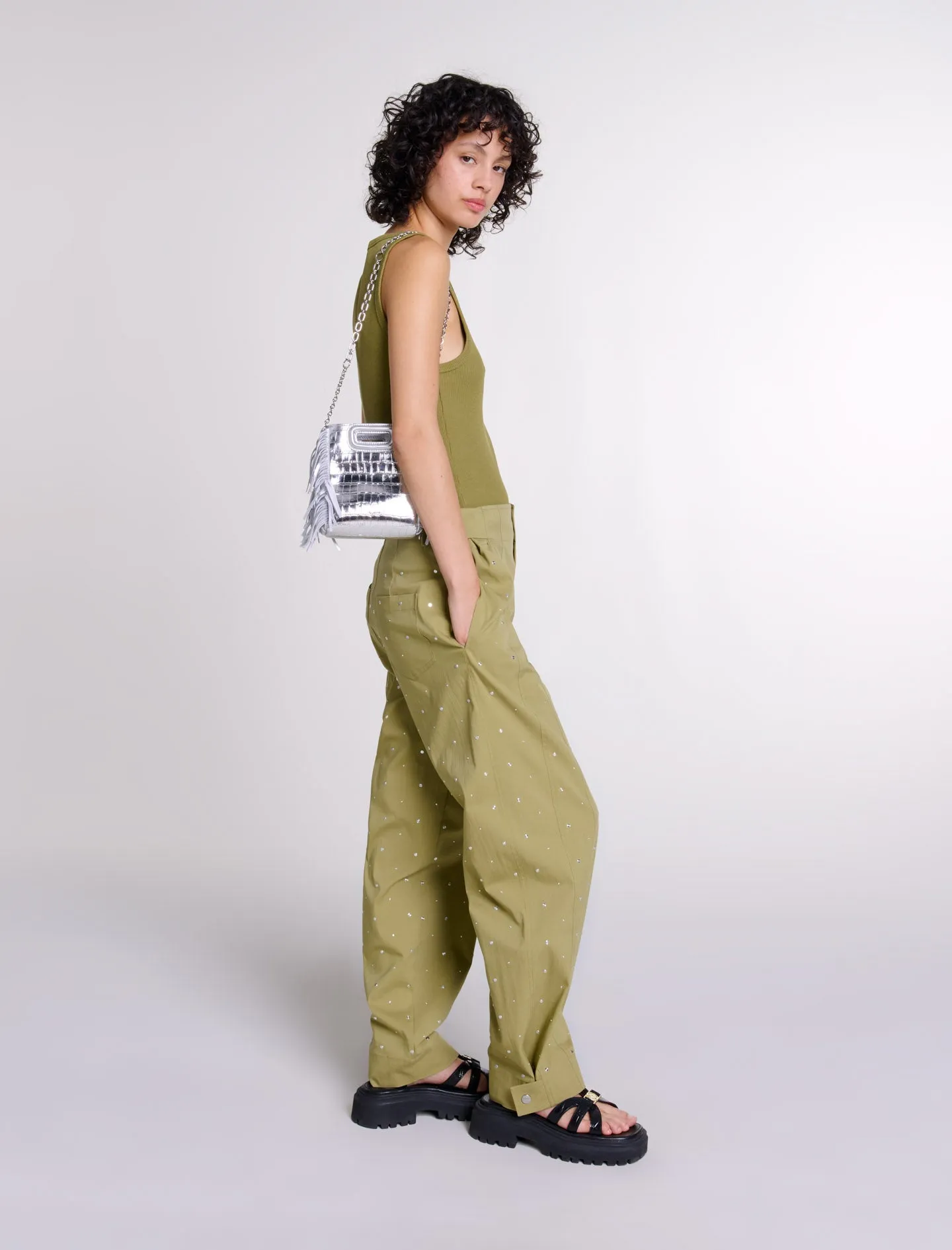 Studded baggy trousers