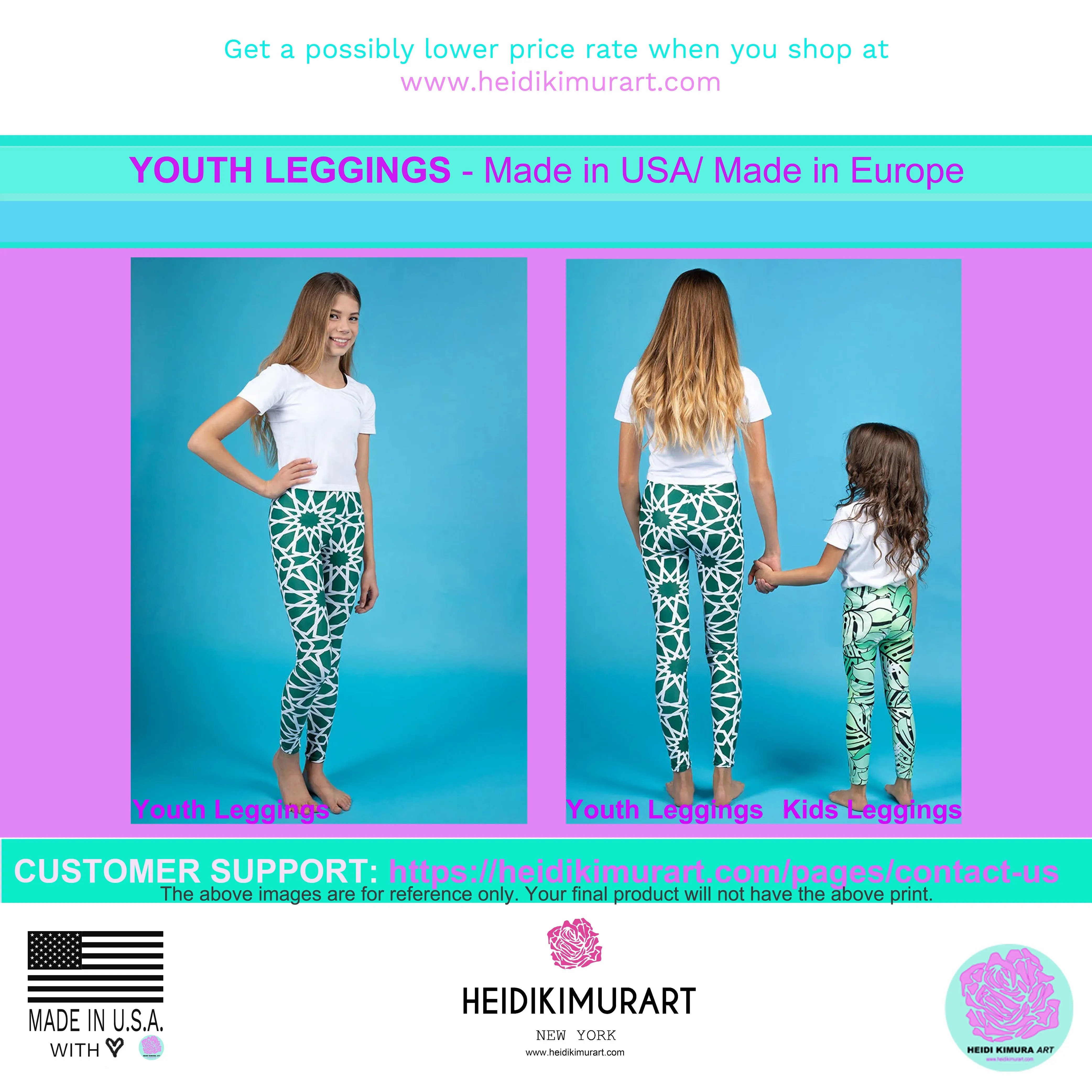 Sunflower Bright Yellow Solid Color Premium Youth Sports Leggings - Made in USA/EU