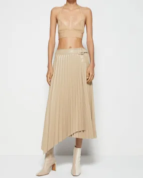 Tan Alexis Vegan Leather Skirt