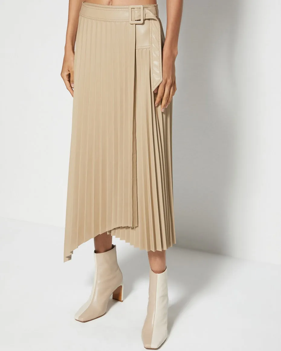 Tan Alexis Vegan Leather Skirt