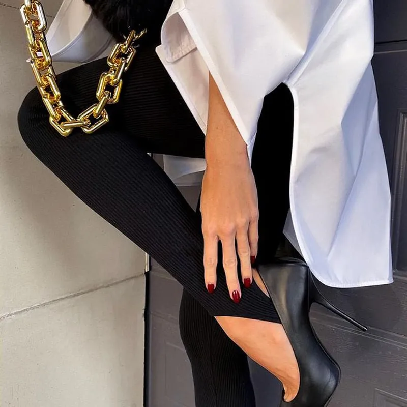 Tessa Beige Ribbed Knit Leggings