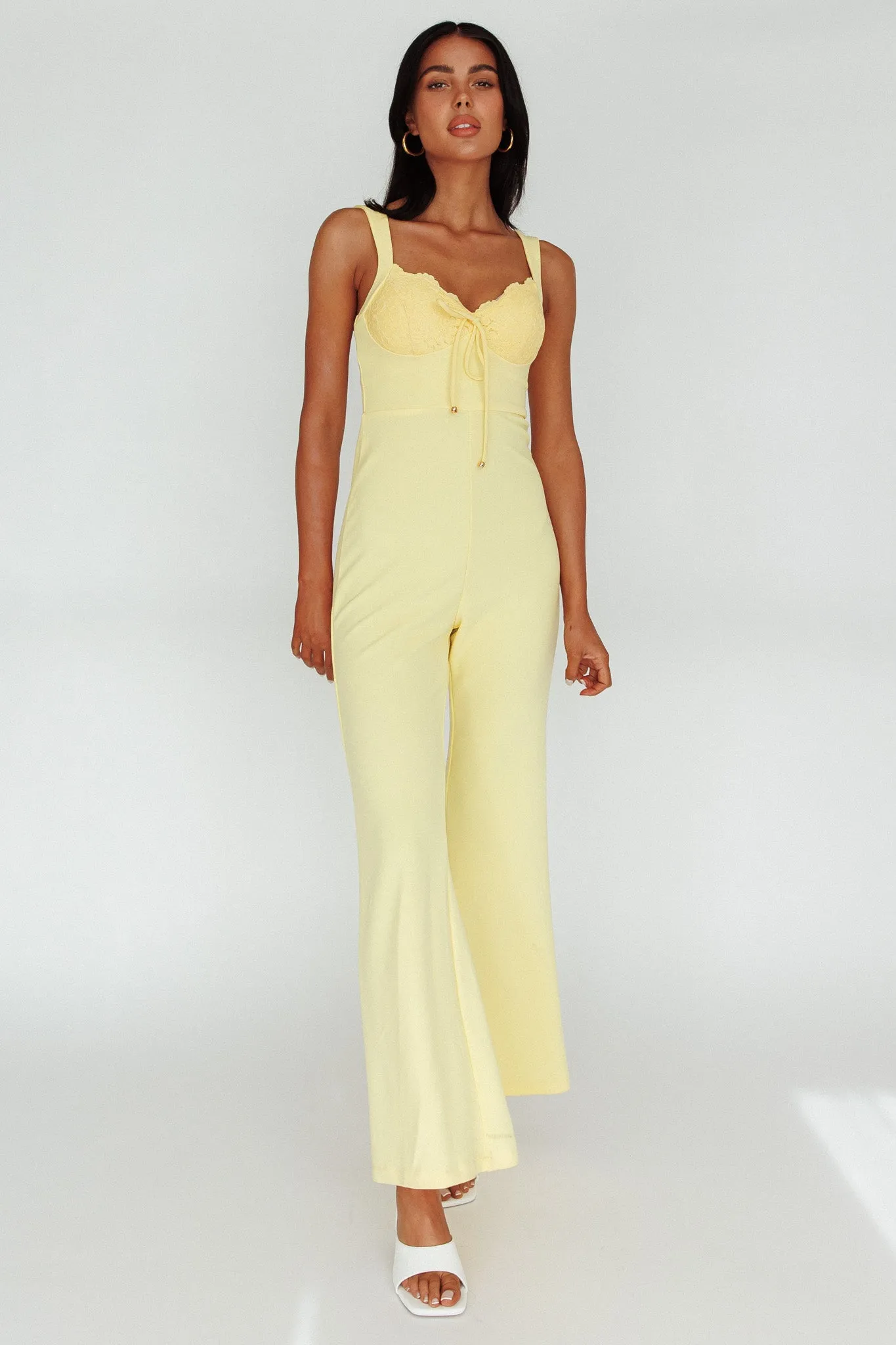 Ti Amo Lace Bust Jumpsuit Yellow