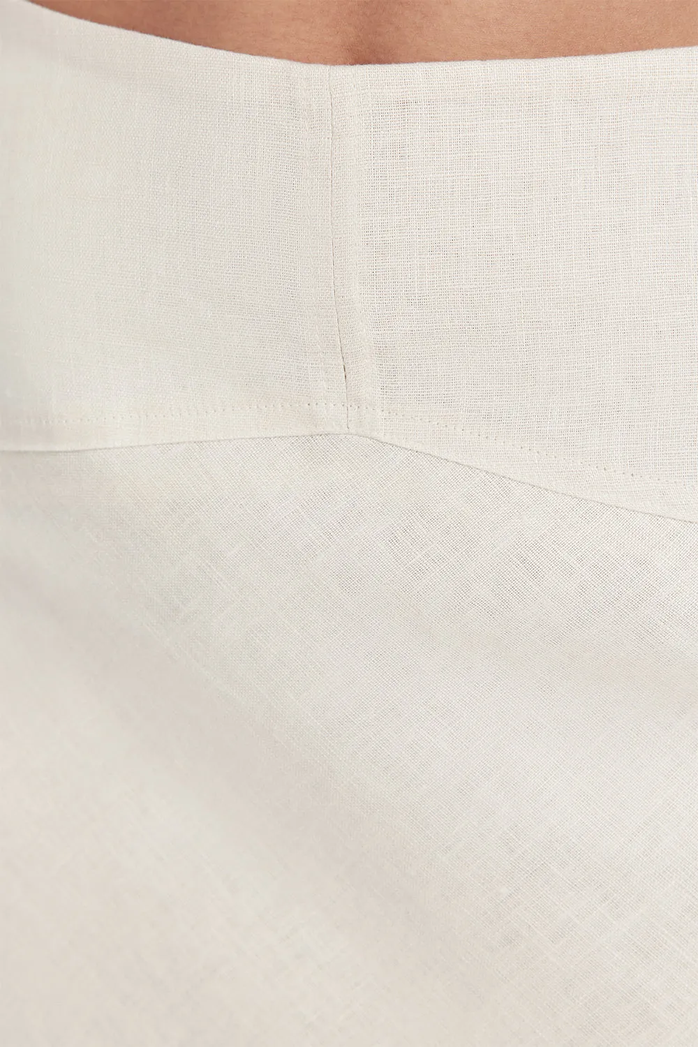 TYRA CREAM LINEN MIDI SKIRT