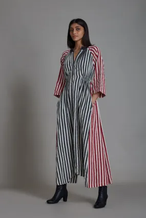 Uno Stripe Jumpsuit-Black with Red