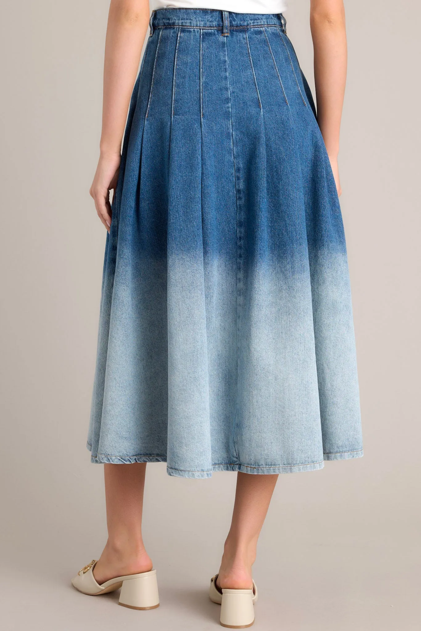 Urban Blues Ombré Denim Midi Skirt
