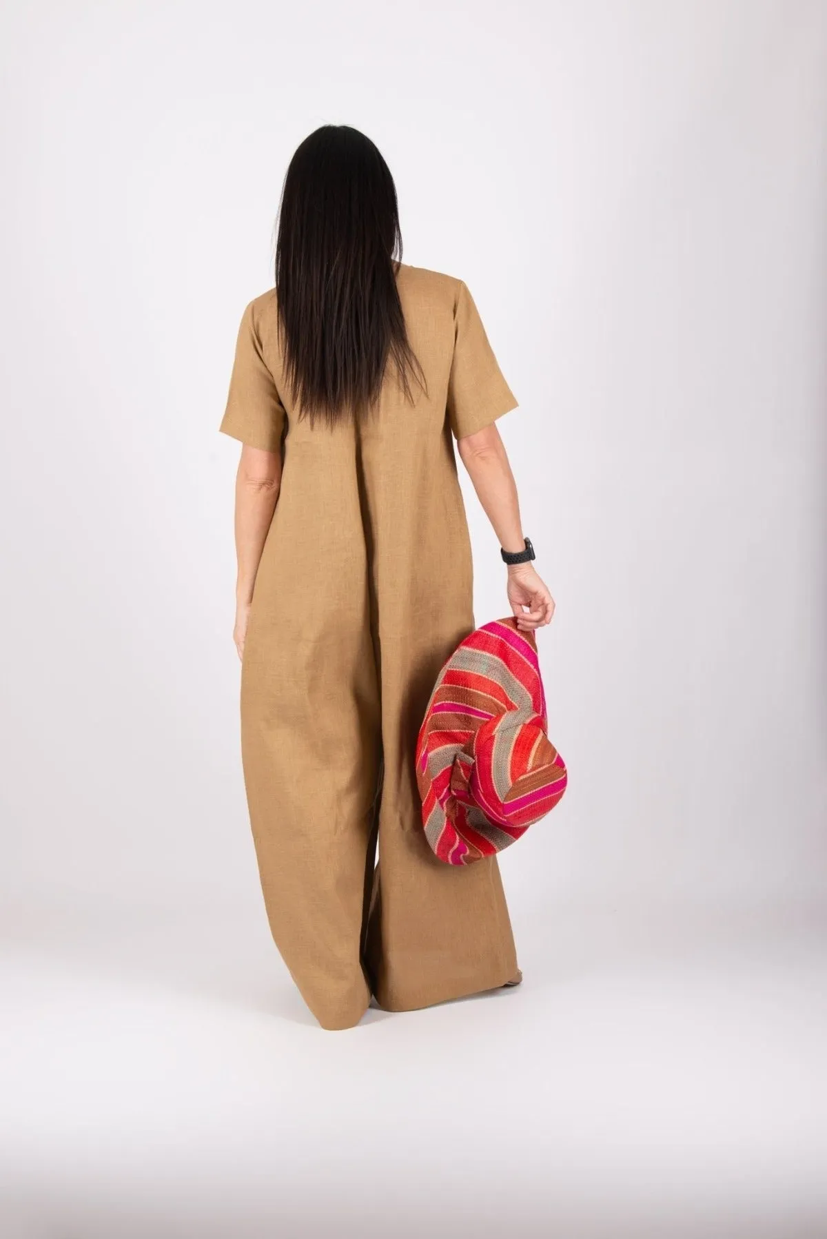 VALENTIN Linen Wide Plus Size Jumpsuit