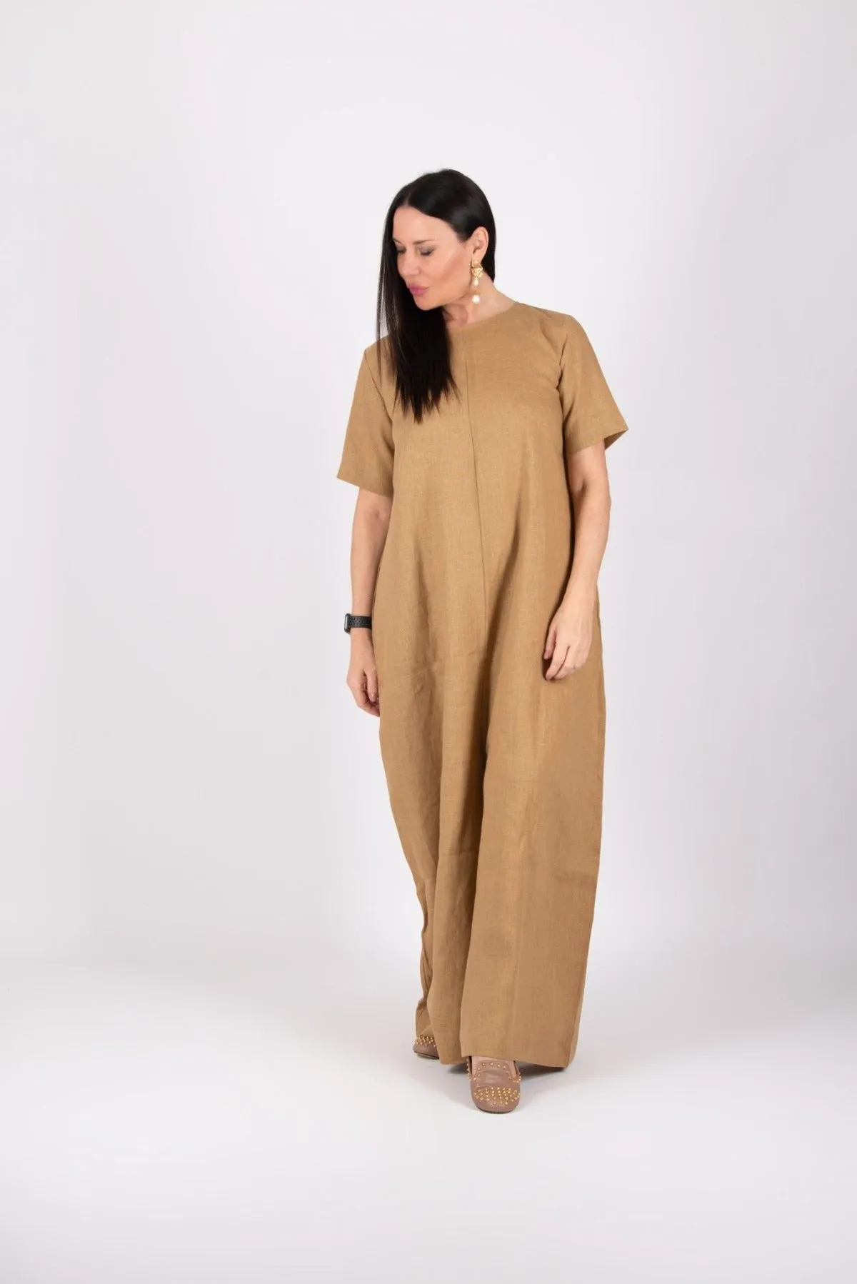 VALENTIN Linen Wide Plus Size Jumpsuit