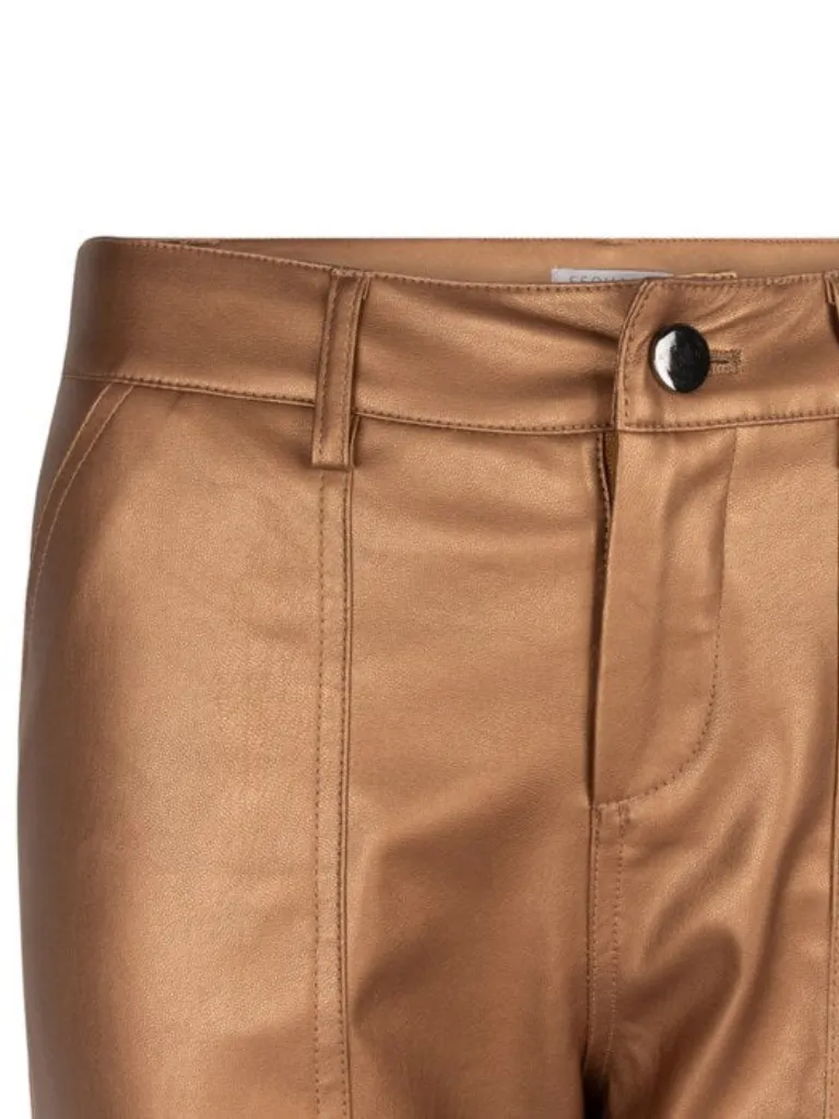 Vegan Leather Cargo Trousers