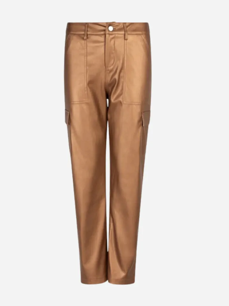 Vegan Leather Cargo Trousers