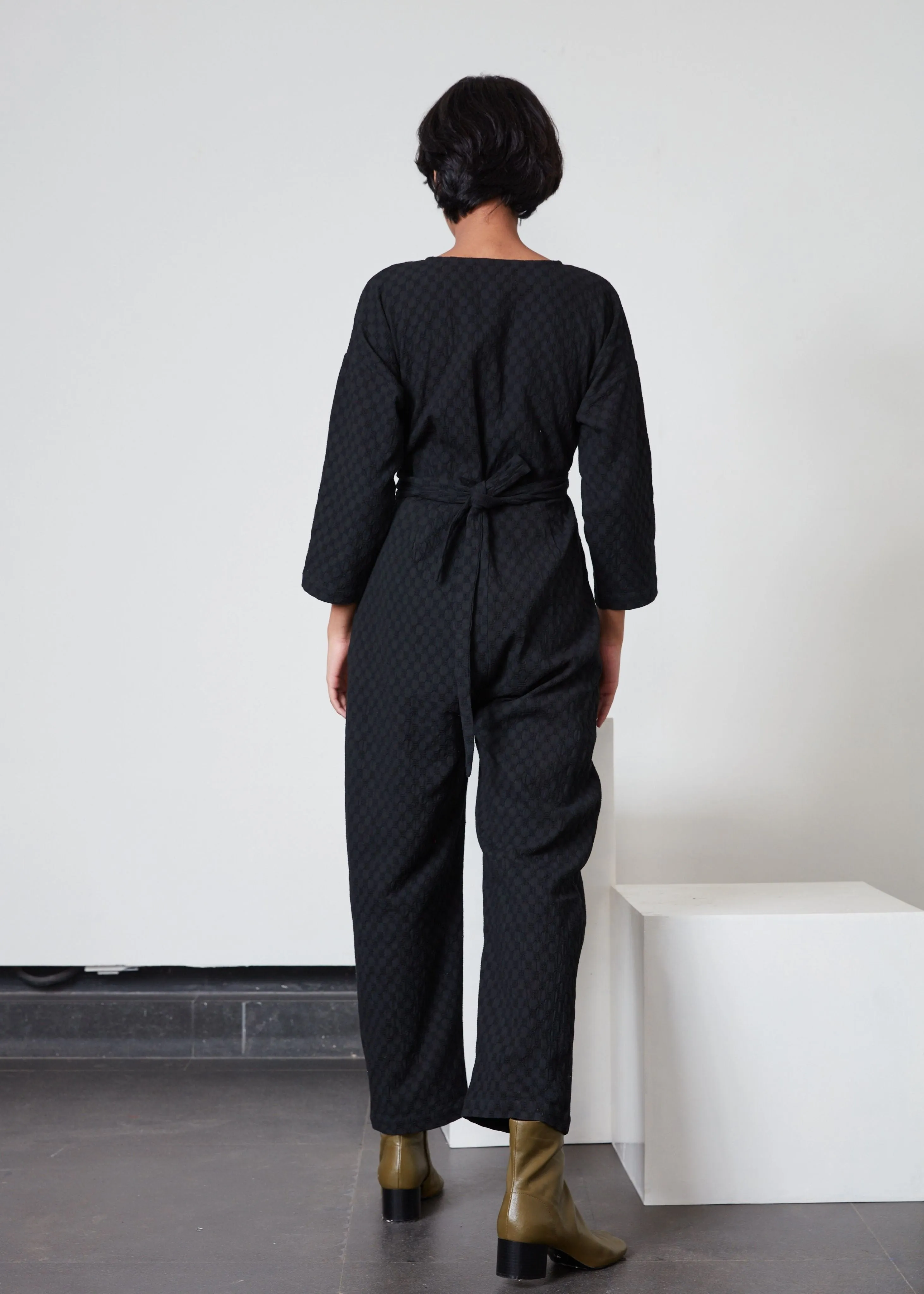 Venus wrap jumper, black