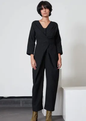 Venus wrap jumper, black