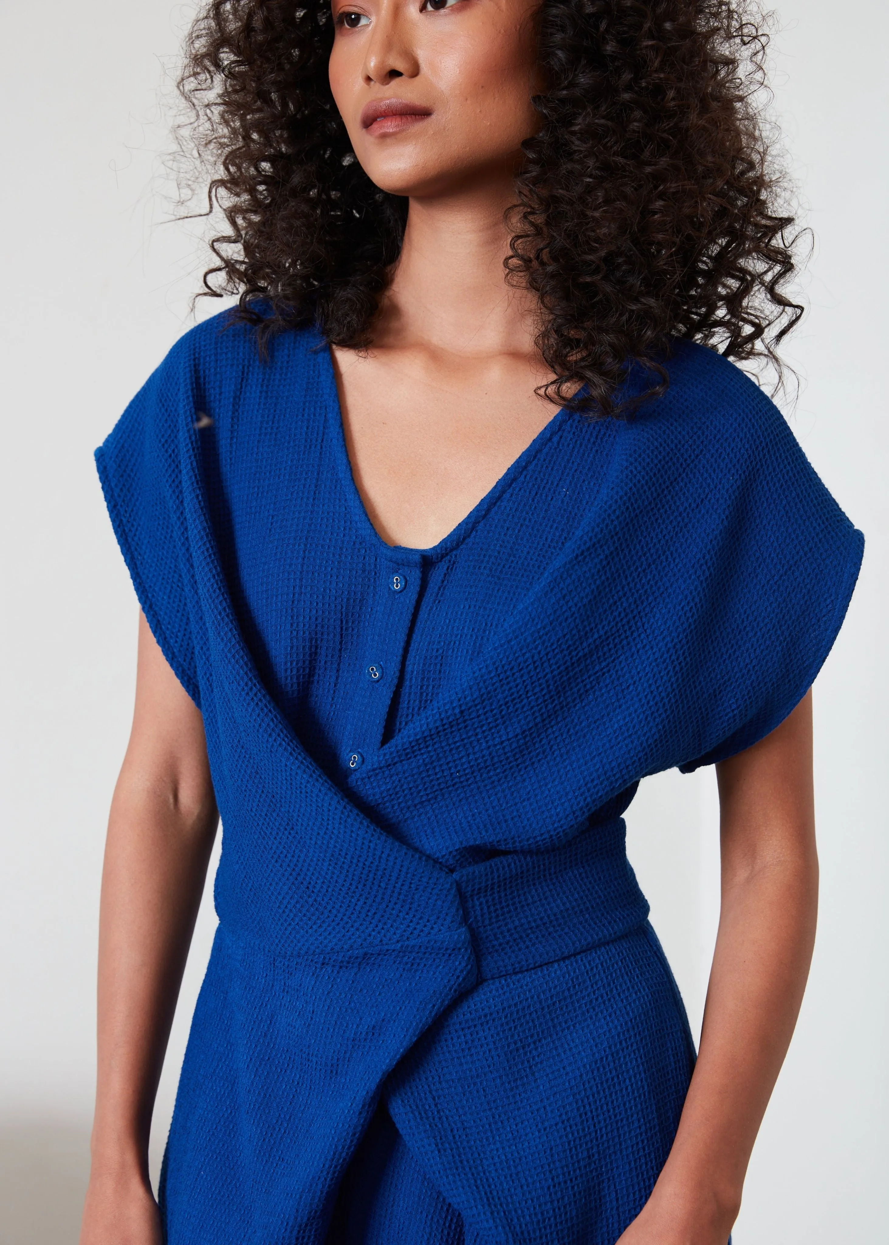 Venus wrap jumpsuit, blue