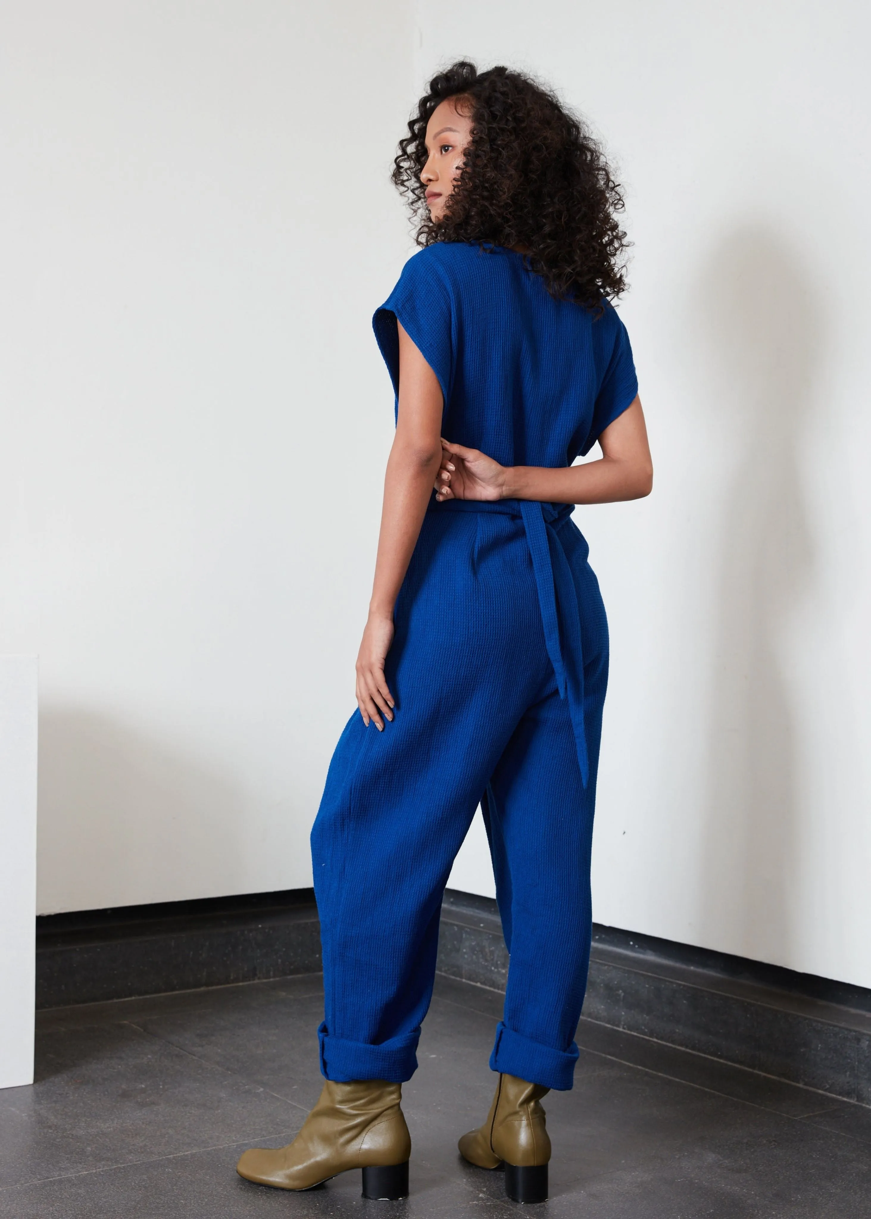 Venus wrap jumpsuit, blue