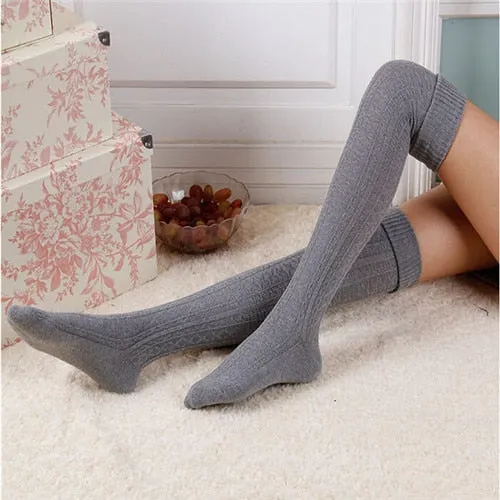 VenusFox High Quality Warm Cotton Thigh High Over The Knee Socks For Women