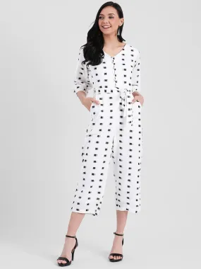 White  Basic Jumpsuit