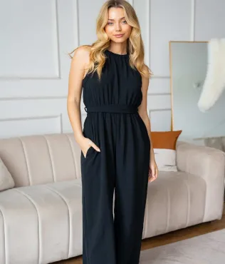 White Birch JP71725XL Belted Jumpsuit