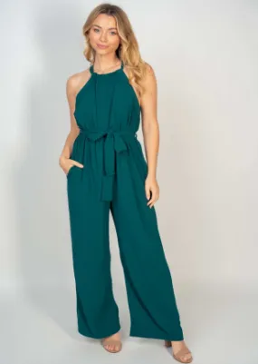 White Birch JP71725XL Belted Jumpsuit