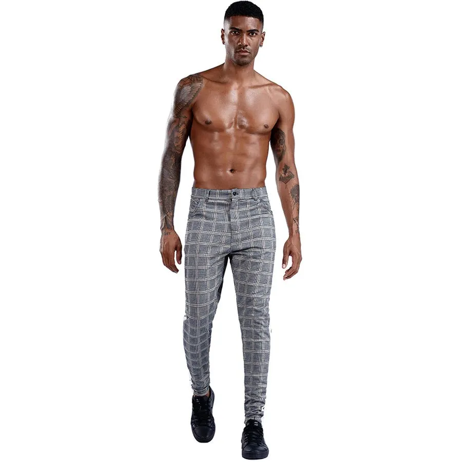 White Line Dark Gray Chinos