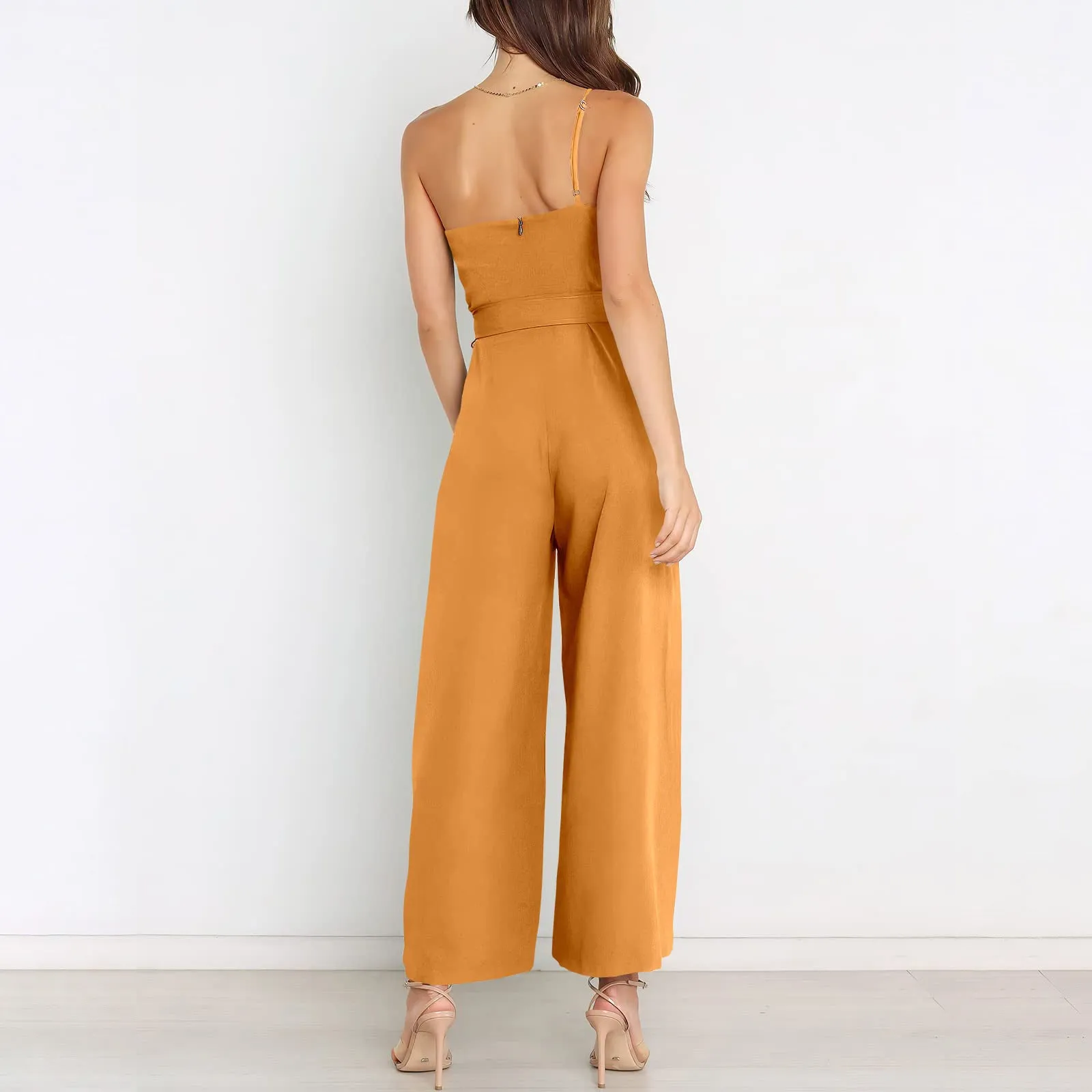 Wide-Leg Belted Jumpsuit for Elegant Evenings