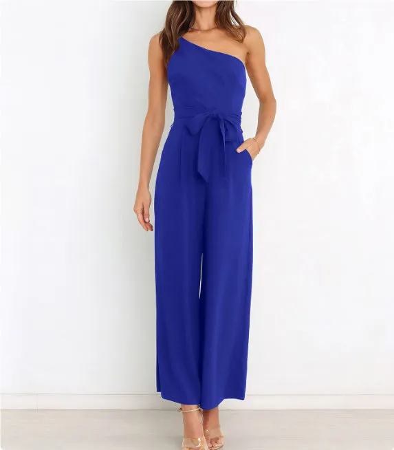 Wide-Leg Belted Jumpsuit for Elegant Evenings