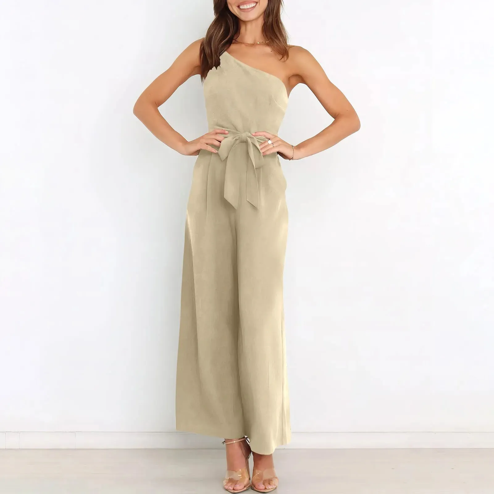 Wide-Leg Belted Jumpsuit for Elegant Evenings