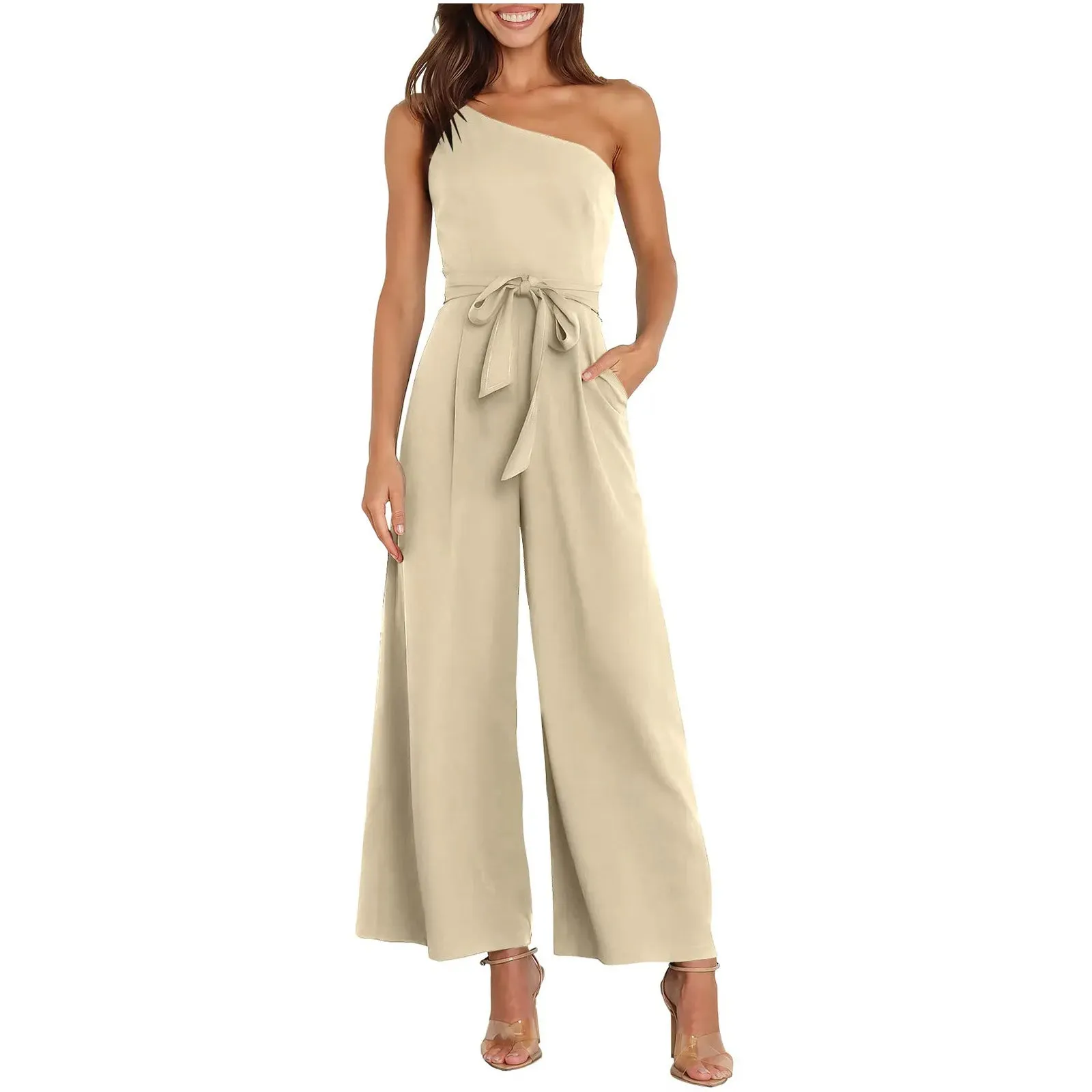 Wide-Leg Belted Jumpsuit for Elegant Evenings