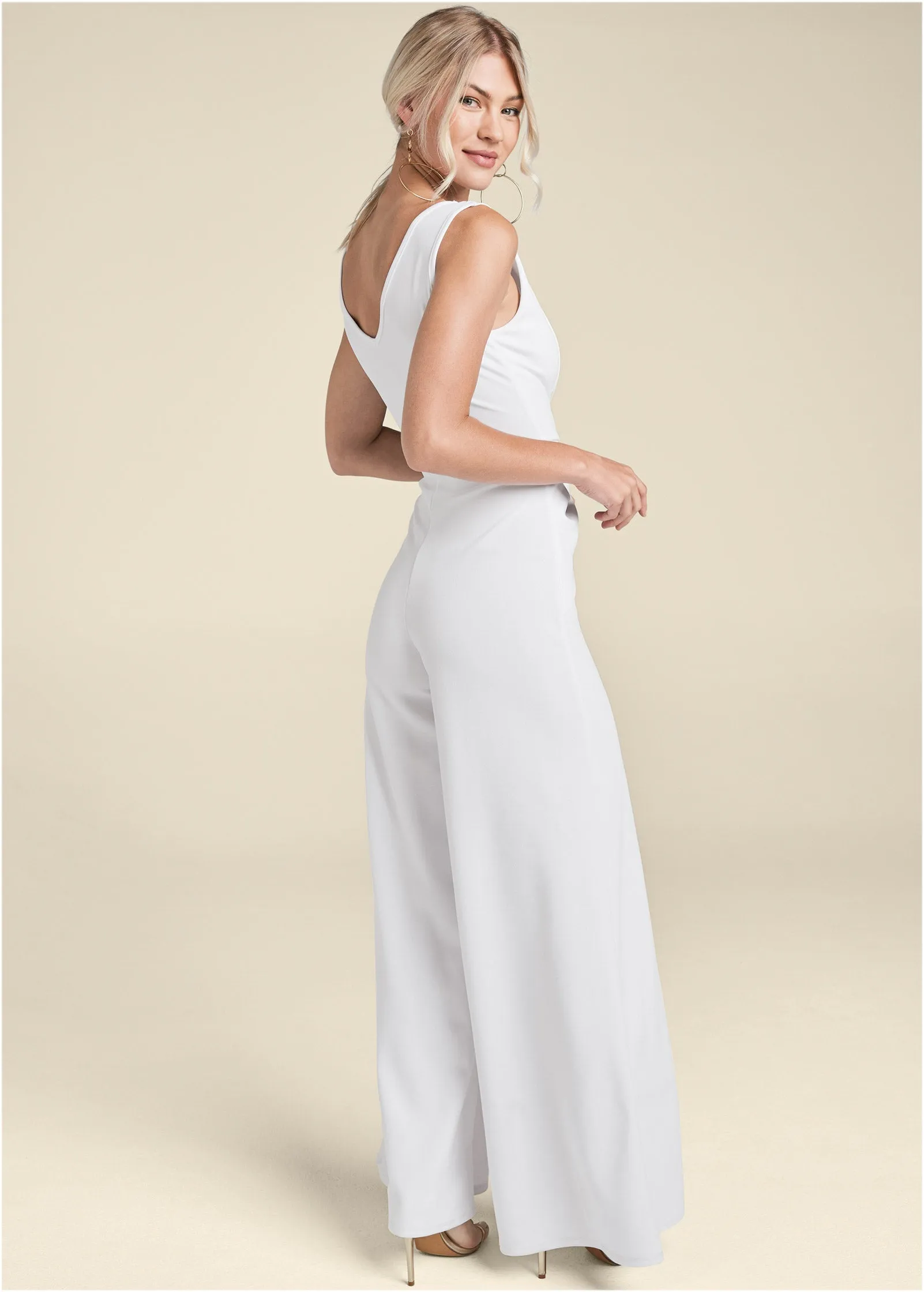 Wide Leg Jumpsuit - White