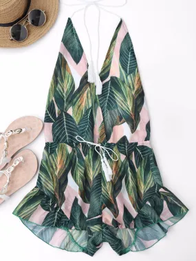 Women Backless Deep V Neck Sexy Romper
