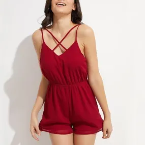 Women Chiffon Backless Cami Jumpsuit