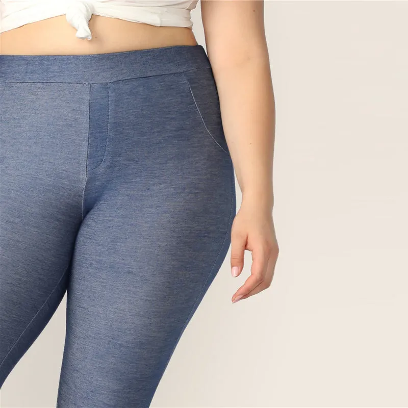 Women's Casual High-Waist Skinny Fitness Leggings | Plus Size