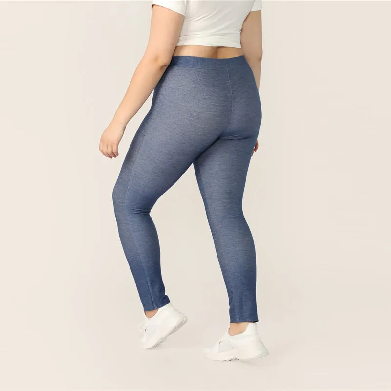 Women's Casual High-Waist Skinny Fitness Leggings | Plus Size