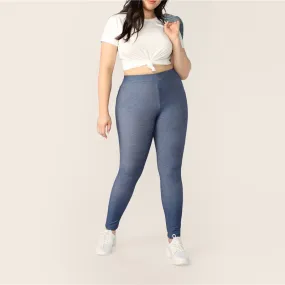 Women's Casual High-Waist Skinny Fitness Leggings | Plus Size