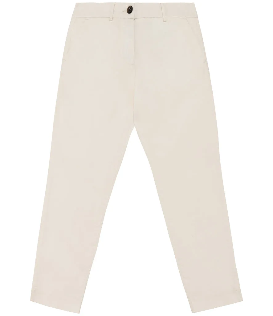 Women's Native Spirit Organic Cotton Stretch Fit Cropped Leg Chino Trousers {NS737}