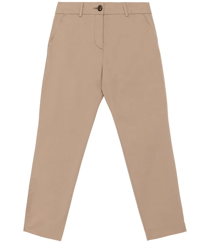 Women's Native Spirit Organic Cotton Stretch Fit Cropped Leg Chino Trousers {NS737}