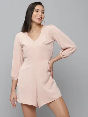 Women's Pink Solid  Jumpsuit