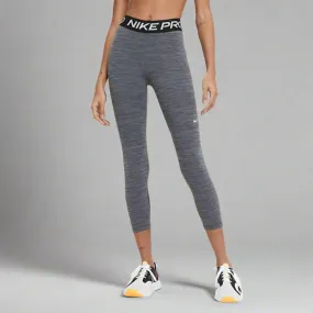 Womens Pro 365 Cropped Mesh Panel Leggings - Black Heather