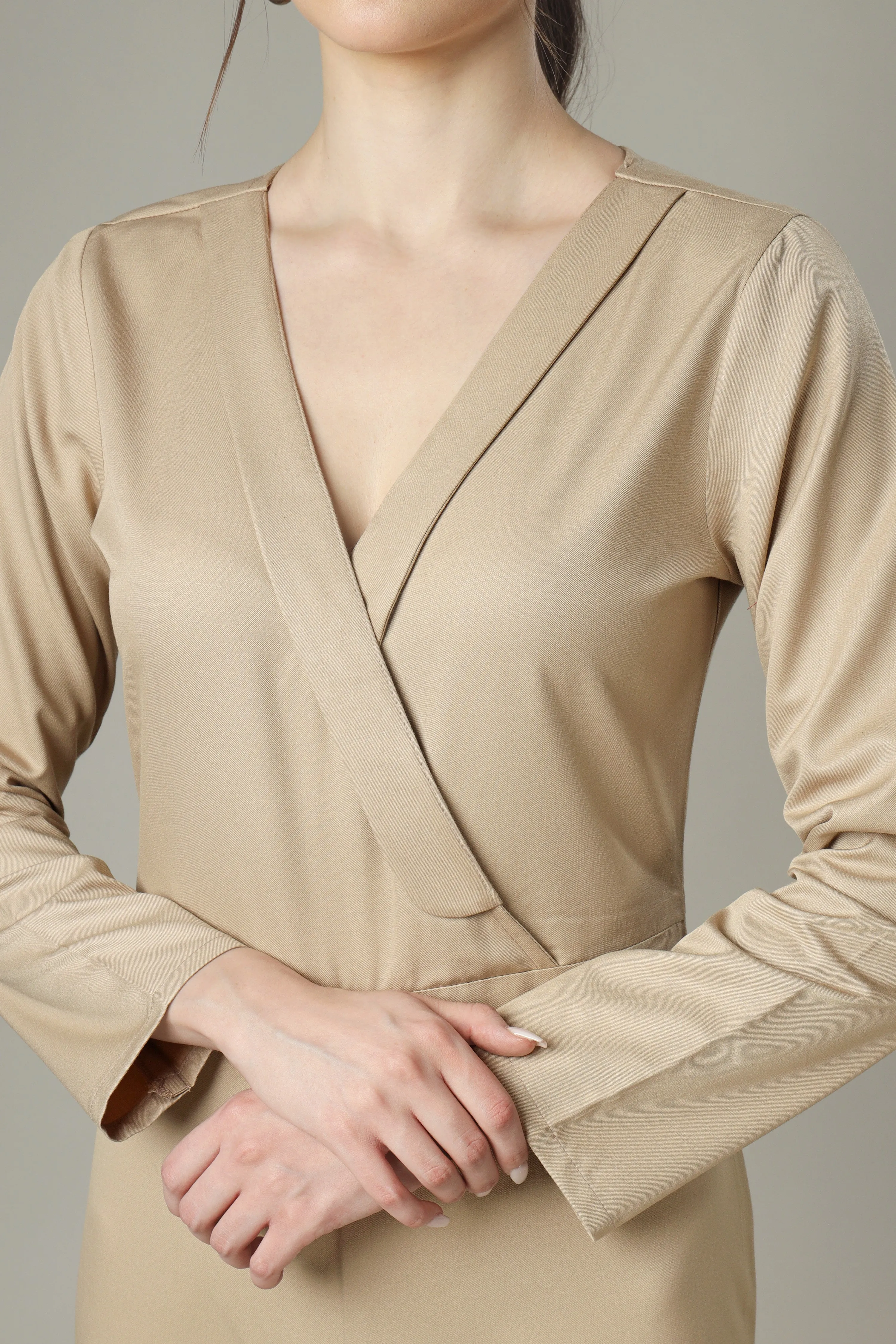 Wrap Shawl Neck Wide Leg Jumpsuit