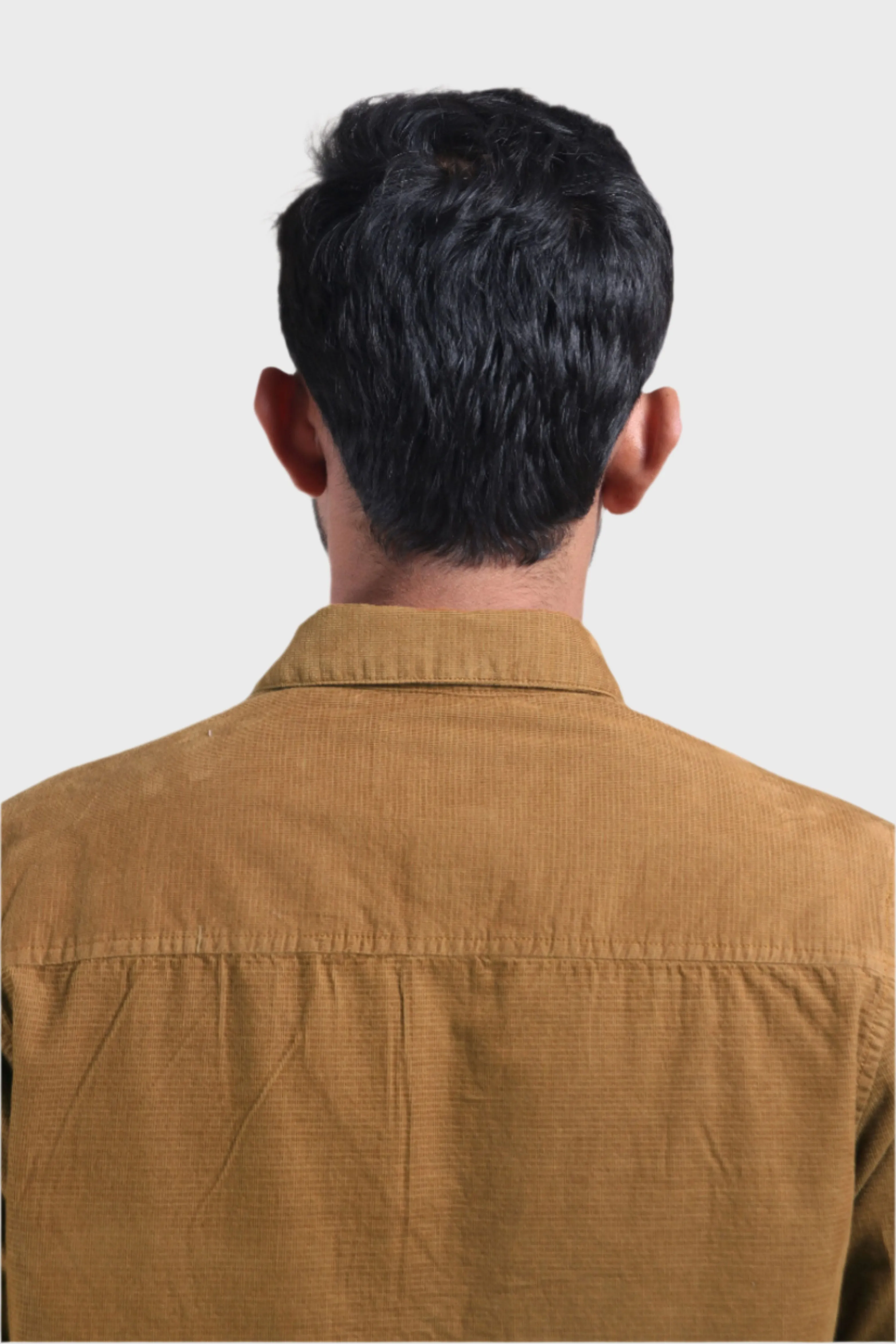 XKIND MEN'S MUSTARD FINE CORDUROY REGULAR FIT SHIRT